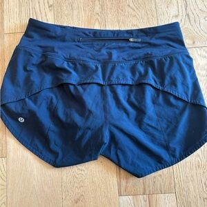 lululemon athletica Navy Running Shorts with Rear Zip Pocket